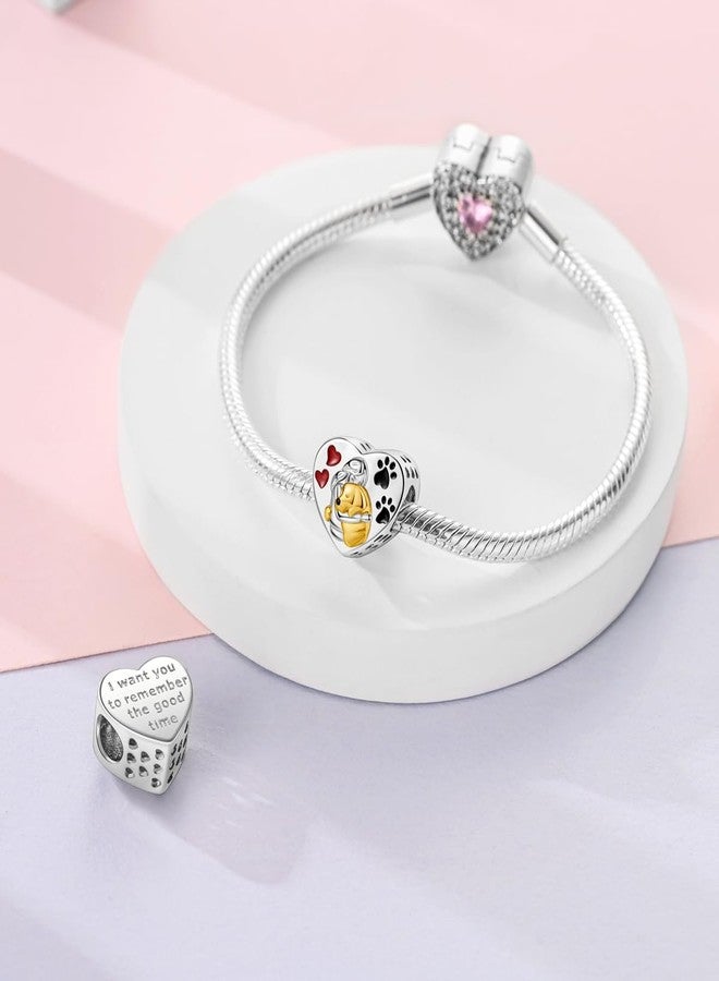 NARMO 925 Sterling Silver Charms Pet Dogs Heart Charm Beads for Pandora Bracelets - Image 2